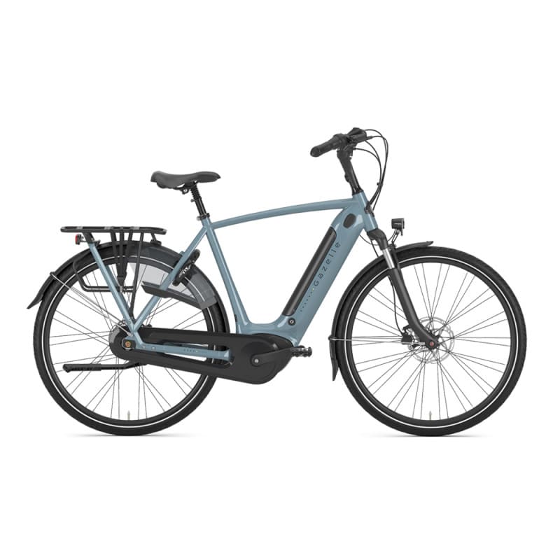 velo-de-ville-electrique-gazelle-c7-hmb-bleu-ciel-cadre -diamant Vélo de ville électrique Gazelle Grenoble C7+ HMB-vert-argile