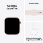 Apple Watch Series 10 GPS 42 mm Aluminium Rose Or Bracelet Sport Rose Tendre S/M – Image 6