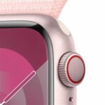 Apple Watch Series 9 GPS + Cellular 41 mm, boîtier en aluminium Rose avec boucle Sport rose clair – Image 4