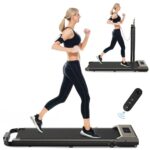 Tapis-de-Course-Pliable-Rattantree-Walking-Pad-Gris-Vitesse-1-10-km-h-Moteur-2.5-HP-Ecran-LED-Telecommande