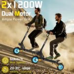 IENYRID ES1 - Trottinette électrique tout-terrain - Double moteur 1200W - Autonomie 60 km - Vitesse 60 km/h - Suspension hydraulique – Image 6