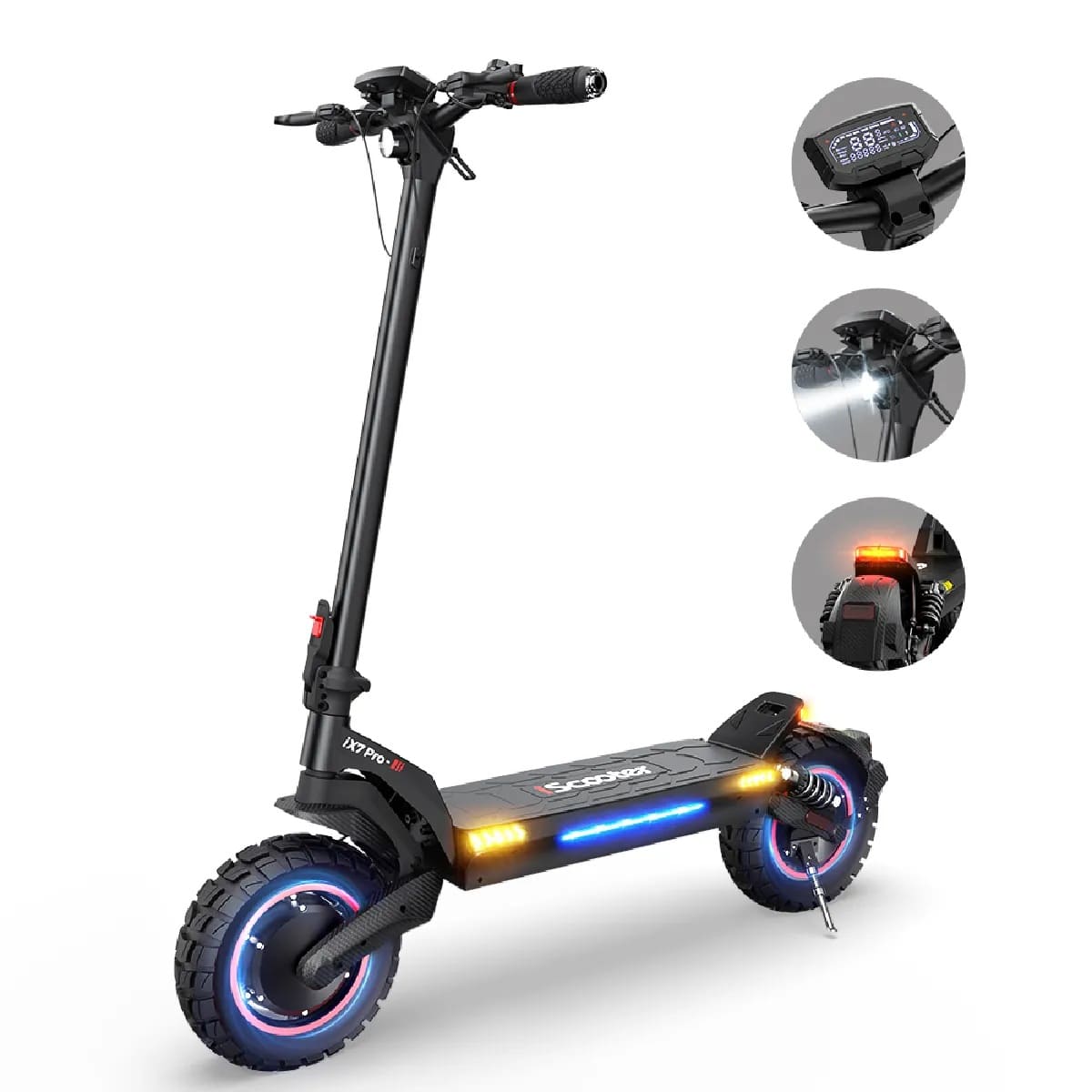 ISCOOTER iX7 Pro - Trottinette électrique - Moteur 2000W - Autonomie 80 km - Vitesse max 60 km-h - Design pliable - Noir ISCOOTER-iX7-Pro-Trottinette-electrique-Moteur-2000W-Autonomie-80-km-Vitesse-max-60-km-h-Design-pliable-Noir