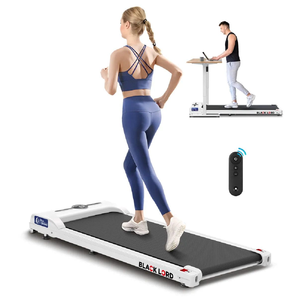 Tapis de marche électrique Black Lord SL9 - Moteur 2,2CV - Télécommande - Bluetooth - 1 à 9 km-h - Blanc Tapis-de-marche-electrique-Black-Lord-SL9-Moteur-22CV-Telecommande-Bluetooth-1-a-9-km-h-Blanc