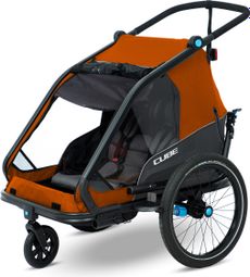 Remorque à Enfant Cube Double CMPT Orange Gris