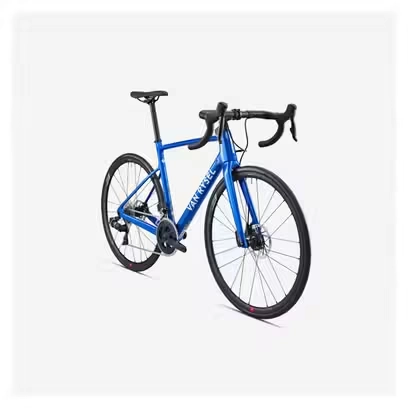 Vélo de route Van Rysel NCR CF bleu équipé du groupe Sram Rival AXS eTap 12 vitesses, roues 700mm, modèle 2024