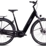 Vélo de Ville Électrique Cube Supreme Hybrid Comfort Pro 500 Easy Entry Enviolo City 500 Wh 700 mm Noir Gris Lunar 2025