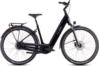 Vélo de Ville Électrique Cube Supreme Hybrid Comfort Pro 500 Easy Entry Enviolo City 500 Wh 700 mm Noir Gris Lunar 2025