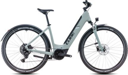 VTC Électrique Cube Nuride Hybrid Performance 625 Allroad Easy Entry Shimano Cues 9V 625 Wh 29'' Gris Vert Swamp 2025