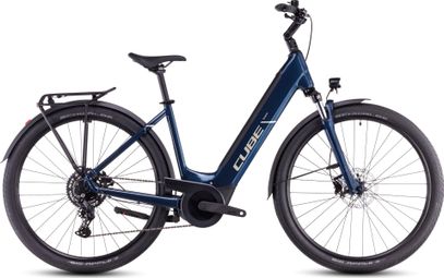 VTC Électrique Cube Touring Hybrid One 625 Easy Entry Shimano Cues 9V 625 Wh 700 mm Bleu Deep Sea 2025