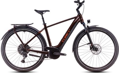 VTC Électrique Cube Touring Hybrid Pro 625 Shimano Cues 11V 625 Wh 700 mm Marron Orange Cinnamon 2025