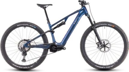 VTT Électrique Tout-Suspendu Cube AMS Hybrid One44 C:68X SLX 400X Shimano XT 12V 400 Wh 29'' Bleu Deepcobalt Violet 2025