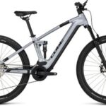 VTT Électrique Tout-Suspendu Cube Stereo Hybrid 120 Race 750 Shimano Deore/XT 12V 750 Wh 29'' Argent Polar